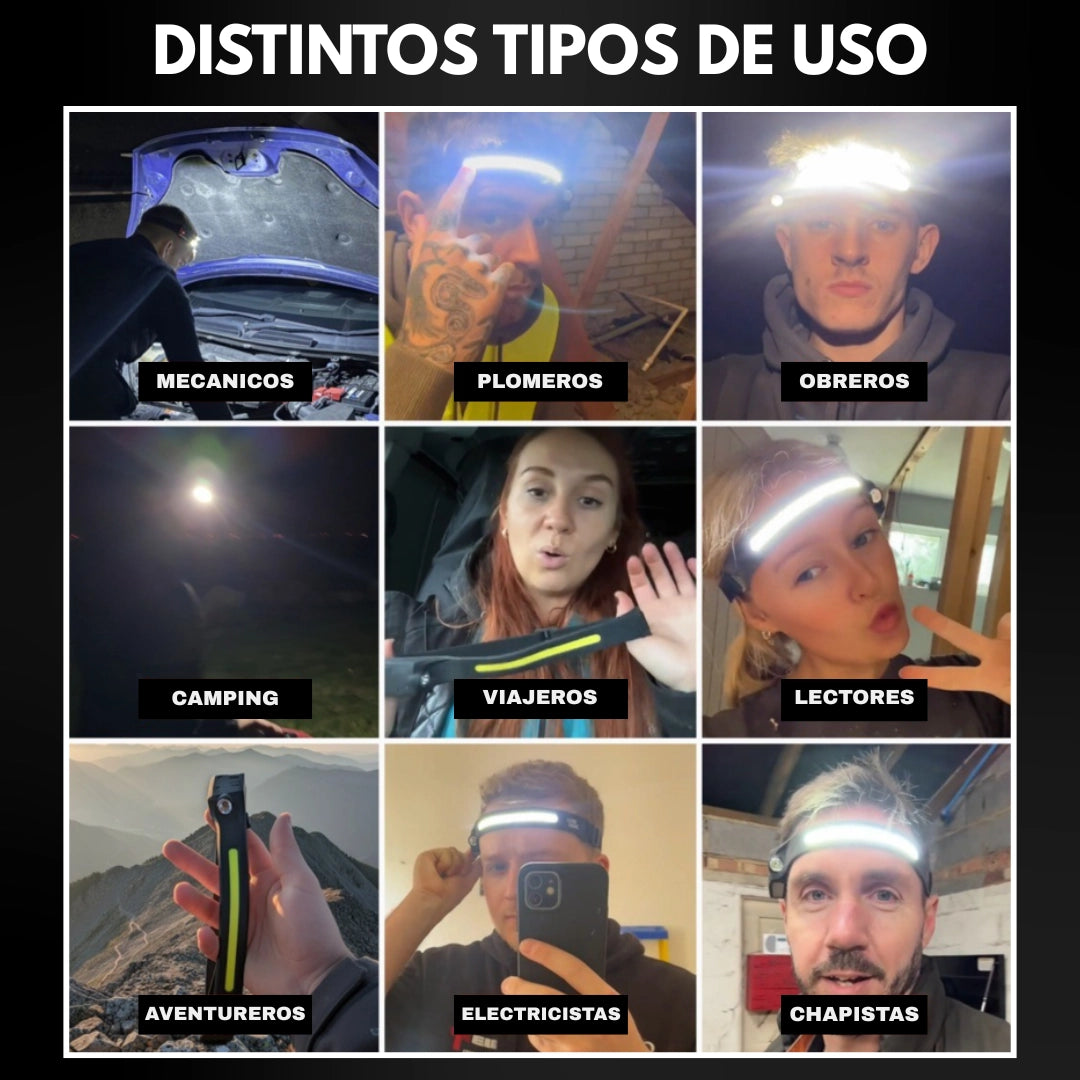 VINCHA LED LUMIX – ILUMINACIÓN 230° CON SENSOR MANOS LIBRES