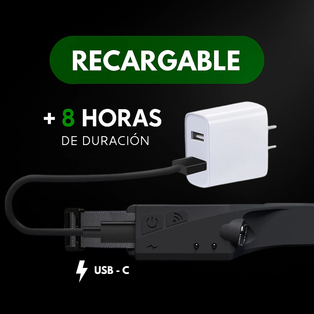 VINCHA LED LUMIX – ILUMINACIÓN 230° CON SENSOR MANOS LIBRES